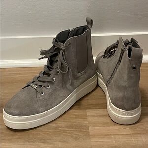 J Slides Gray Combat Boots